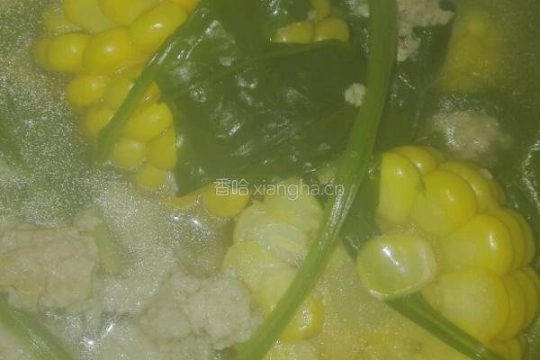 玉米菠菜丸子汤的做法图解9