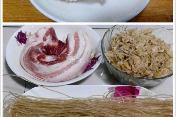 酸菜猪肉炖粉条的做法图解1