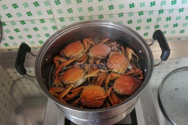 清蒸河蟹的做法图解4