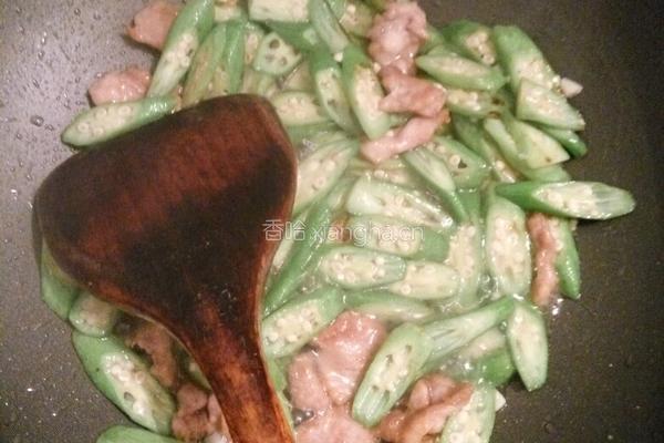 秋葵炒肉的做法图解5