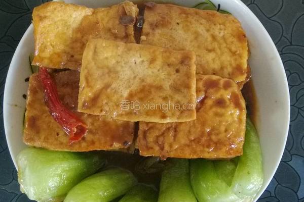 青菜烧豆付的做法图解12