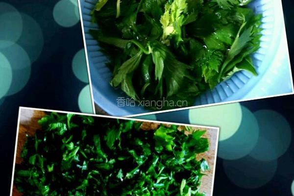 芹菜叶摊鸡蛋的做法图解1