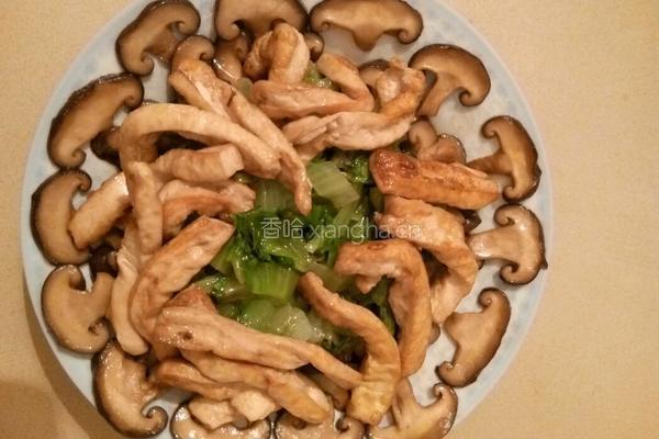 炒菇菇，生菜，煎白腐