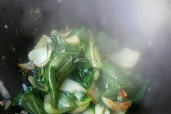 香菇油菜炒虾仁的做法图解3