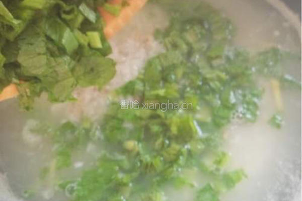 芥菜咸蛋瘦肉粥的做法图解6