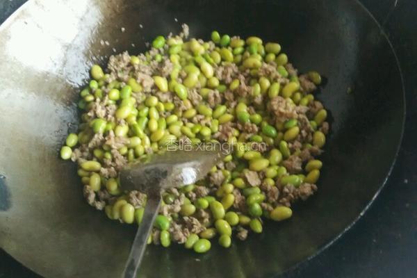 菜黄豆炒肉末的做法图解7