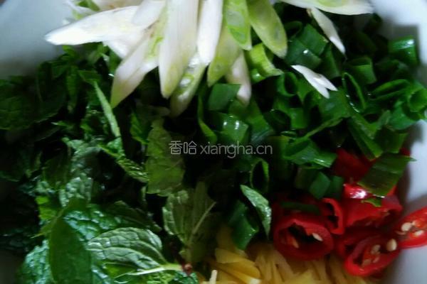 凉拌(薄荷，葱姜，辣椒)的做法图解2