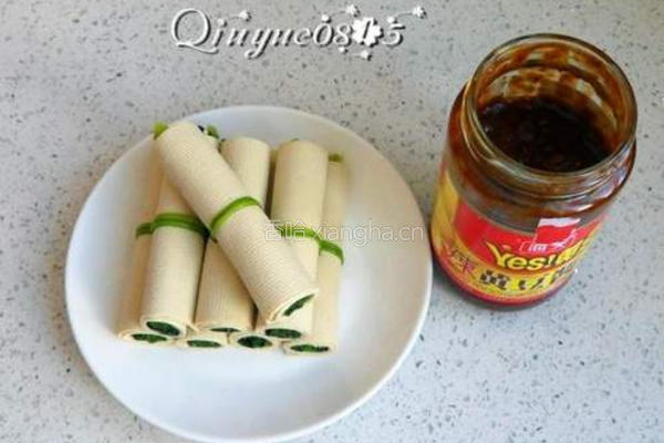 菠菜豆皮卷的做法图解8