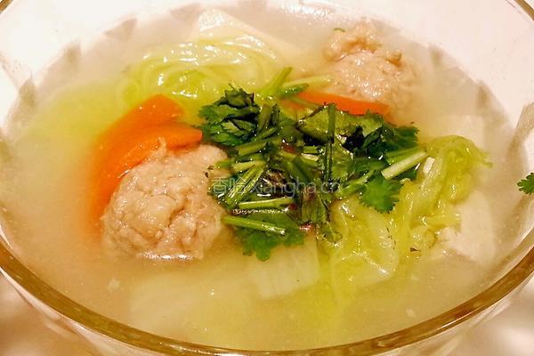 白菜豆腐汆丸子的做法图解5