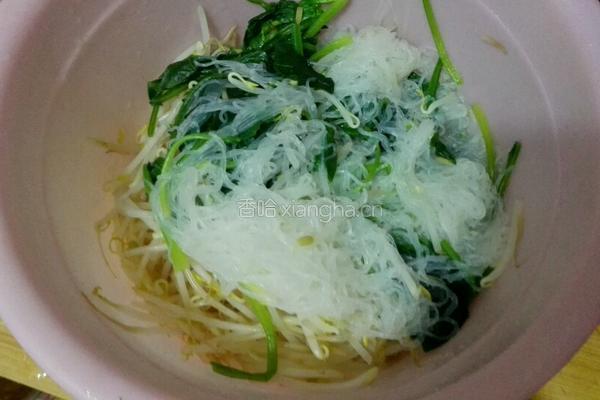 菠菜豆芽拌粉丝的做法图解6
