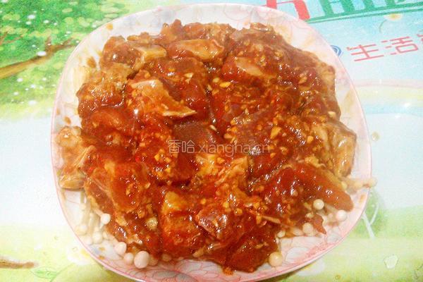 金针菇蒸排骨的做法图解5