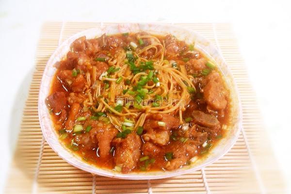 金针菇蒸排骨的做法图解8