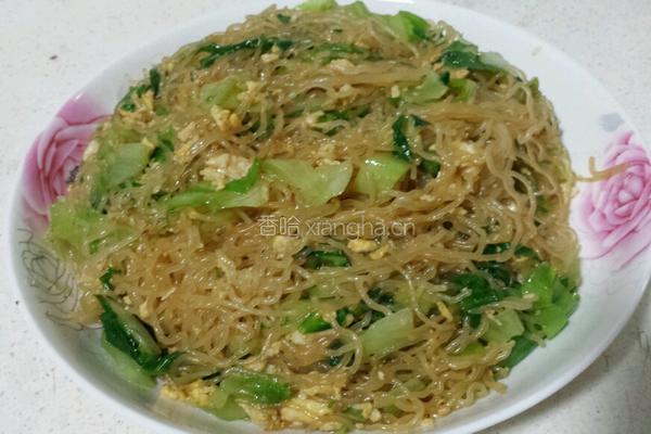 鸡蛋生菜炒米粉的做法图解4