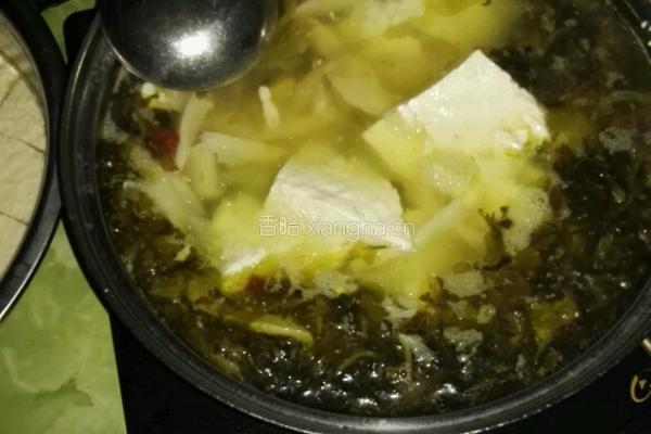 酸菜苦竹笋豆花的做法图解7
