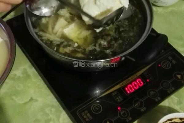 酸菜苦竹笋豆花的做法图解5