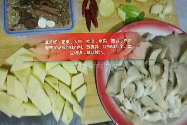 土豆蘑菇炖鸡块的做法图解2