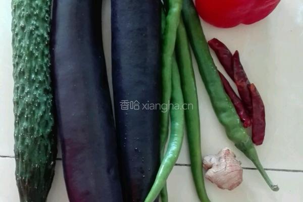 茄汁烧甜椒黄瓜的做法图解1