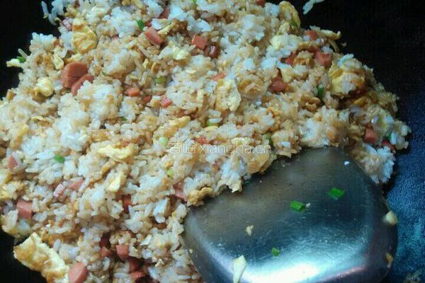 鸡蛋火腿炒饭的做法图解6