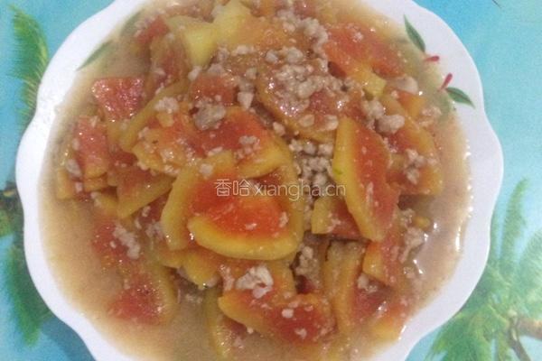 木瓜肉末的做法图解3