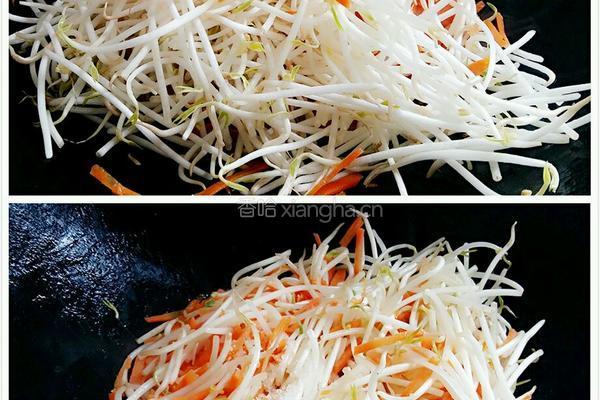 胡萝卜豆芽炒肉的做法图解8