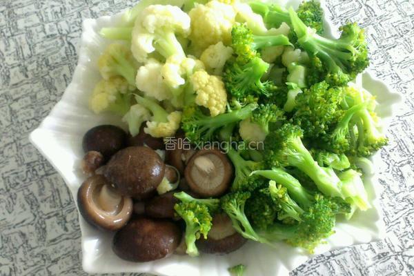 香菇炒花菜的做法图解3