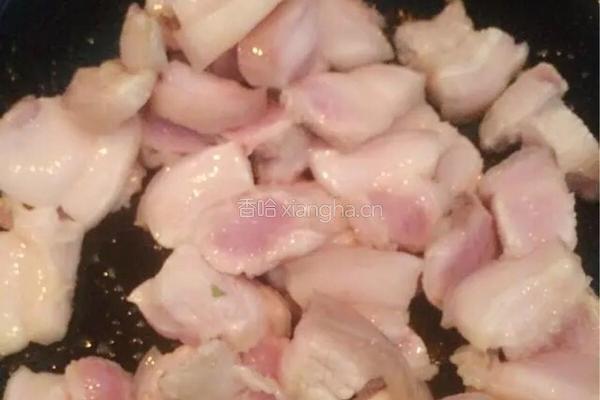 花菜炒五花肉的做法图解5