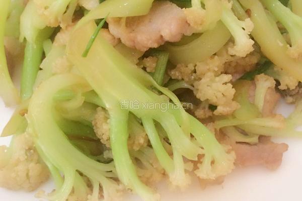 花菜炒五花肉的做法图解7