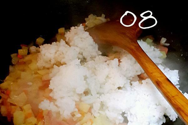 土豆培根炒饭的做法图解9