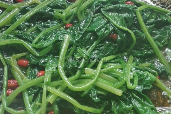 花生芝麻炒菠菜的做法图解7