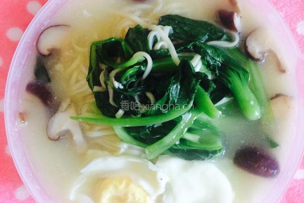 青菜鸡蛋面的做法图解6