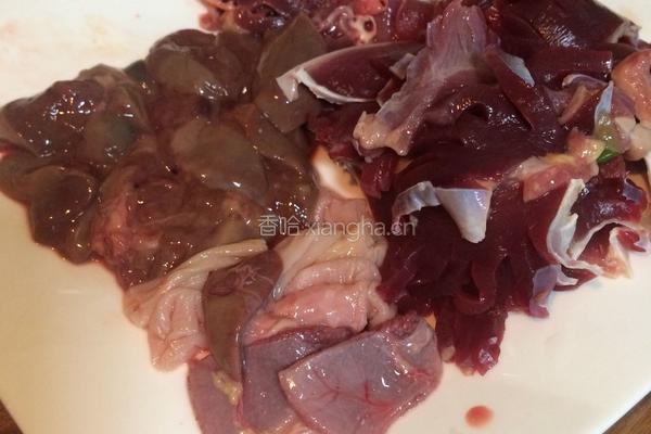 菜心炒鹅杂的做法图解2