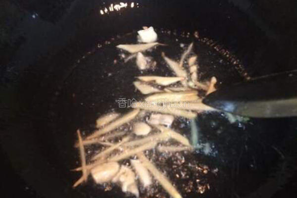 菜心炒鹅杂的做法图解3