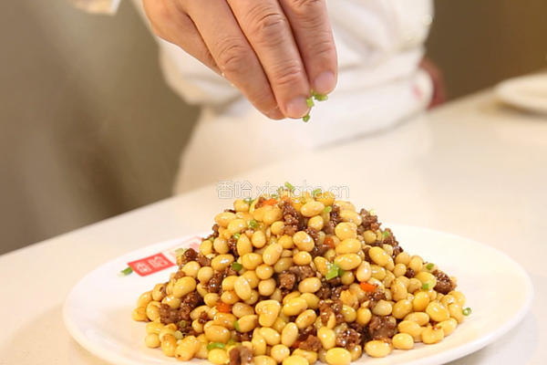 肉沫炒黄豆的做法图解7