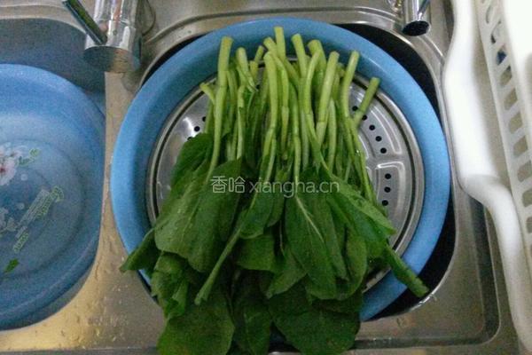 炒菜心的做法图解1
