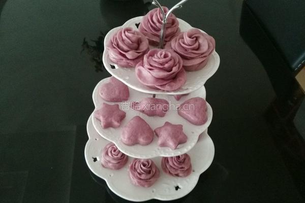 玫瑰花紫薯馒头的做法图解15