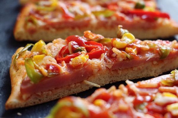 薄底脆皮火腿pizza