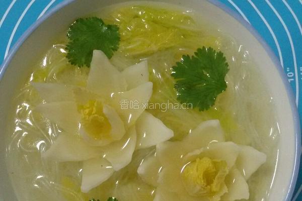 白菜莲花粉丝汤