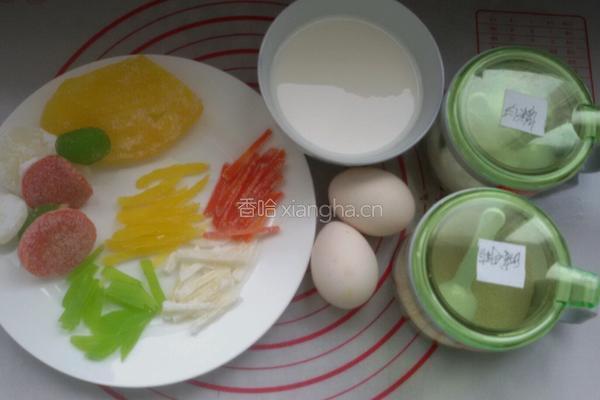 果料蒸糕的做法图解1