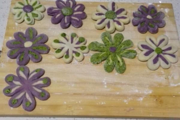 太阳花彩色馒头的做法图解8