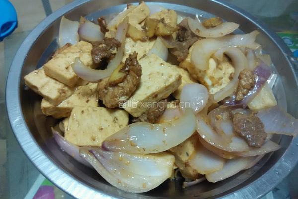豆腐炒肉片的做法图解8