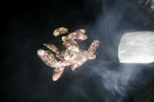 菜梗炒腊肉的做法图解4