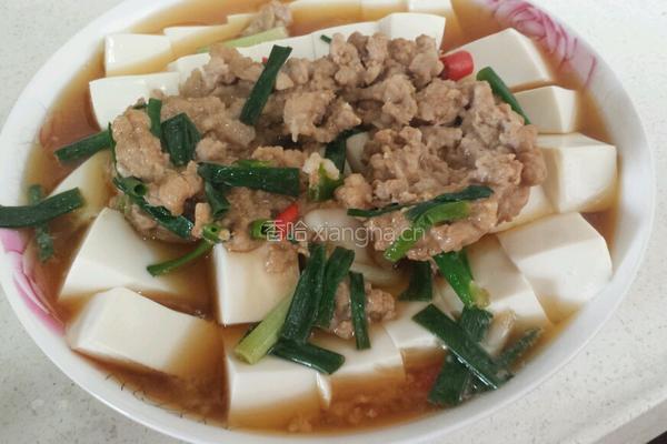 水豆腐蒸肉末的做法图解3