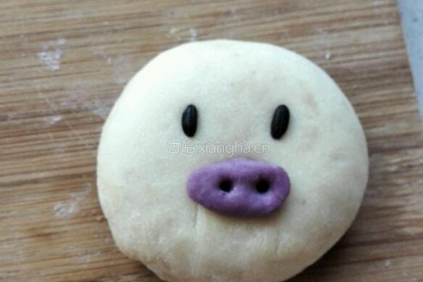 紫薯小猪豆沙包的做法图解13