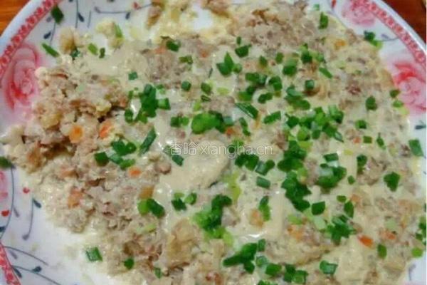 肉末虾仁蒸鸡蛋的做法图解3