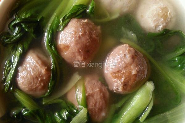 青菜肉丸汤的做法图解5