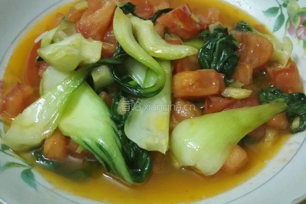 番茄青菜的做法图解3