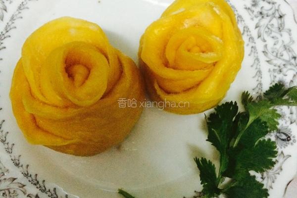 玫瑰花南瓜馒头的做法图解10