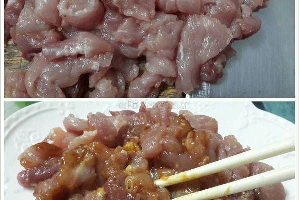 蚝油双菇肉片的做法图解1