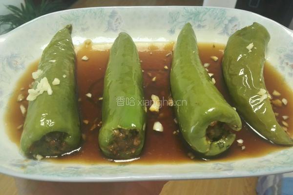 青椒灌肉的做法图解3