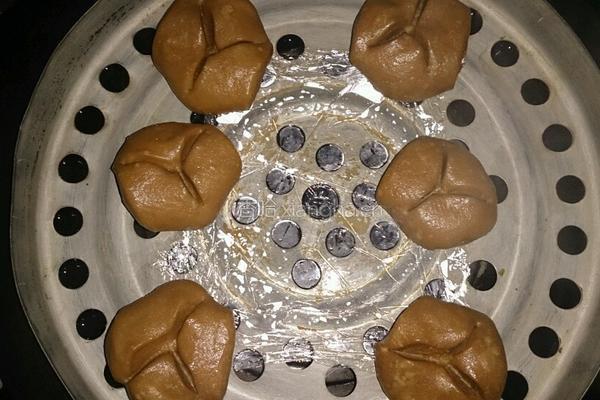 椰香开口红糖馒头的做法图解7